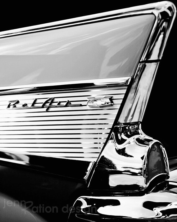 57 Chevy Car Photography Black \u0026 White 