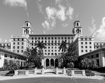 Breakers Hotel Palm Beach Print, Breakers Historic Hotel Wall Art, Breakers Black and White Photo, Vintage Florida Photography Print