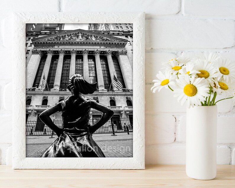 Fearless Girl Art New York Stock Exchange Building Wall Etsy