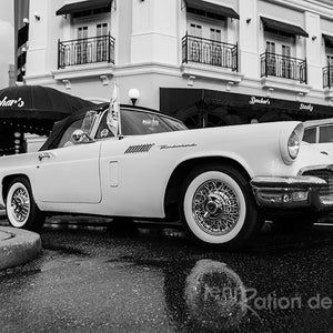 1957 Ford Thunderbird, Classic Car, Car Photography, T-Bird, Vintage, Gift for Car Lover, Black & White, Man Cave Art, Car Photograph Print