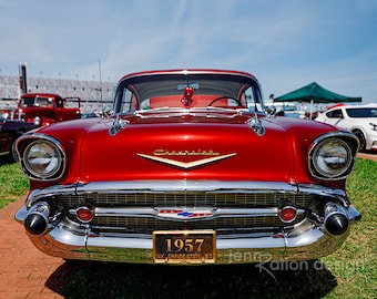 1957 Chevy, Red 57 Chevy Classic Car Wall Art, Red Chevrolet Bel Air Classic Car, Chevy Bel Air Photo, Gift for Car Lover, 57 Chevy Poster