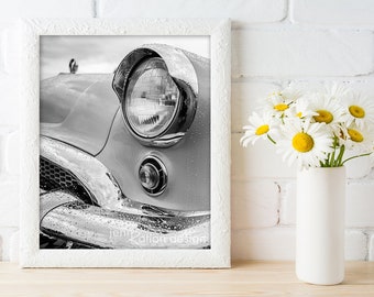 Car Photography, 1955 Buick Century Wall Art, Classic Car photo, Antique Car, Gift for Car Lover, Black and White Photography Print