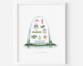 St Louis Print, St Louis Missouri Print, St Louis Arch, St Louis Art, St Louis Artwork, St Louis Arch Wall Art, Missouri Print