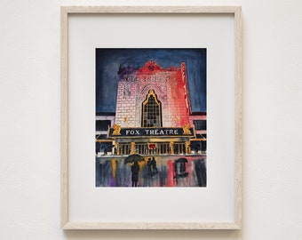 The Fabulous Fox Theatre Print, Fox Theatre St. Louis Print, St. Louis Print, St. Louis Watercolor, St. Louis Painting