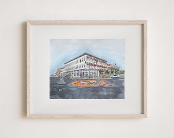 Downtown Conway Arkansas Art Print - Hand-Signed 8x10