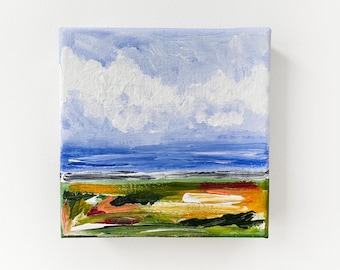 Repose - 5x5 Original Acrylic Painting, Landscape painting, Original painting, Colorful art, Original art, Vibrant art, Landscape art