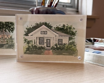 Mini Watercolor House Portrait, Miniature House Painting, Mini House Painting, Mini House Portrait, Closing Gift, Housewarming Gift