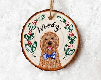 Custom Hand-painted Pet Ornament, Ornament With Your Pet's Portrait, Personalized Pet Ornament, Personalized Gift, Pet Lover Gift, Ornament