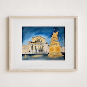 St. Louis Art Museum Print, St. Louis Print, Fine Art Print, Watercolor Print