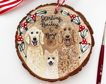 LARGE Custom Hand-painted Pet Ornament, Ornament With Your Pet's Portrait, Personalized Pet Ornament, Personalized Gift, Pet Lover Gift