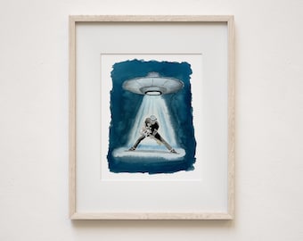 Tom Delonge Alien Abduction Art Print - Tom Delonge from blink-182 Print