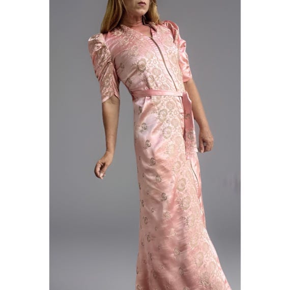 embroidered dressing gowns Dramatic Silk Satin Embroidered Dressing Gown For Sale at 1stDibs