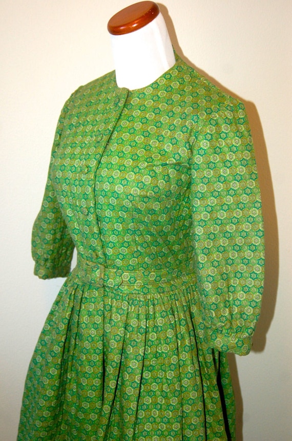 1950s Green Winter Dress