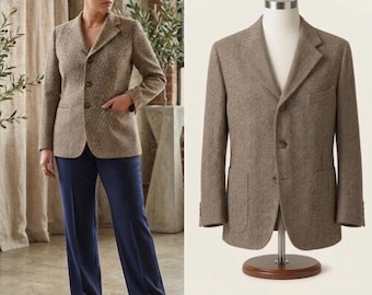 Vintage 80s Harrys Tweed Herringbone Jacket 36-38UK 46-48IT - Etsy UK