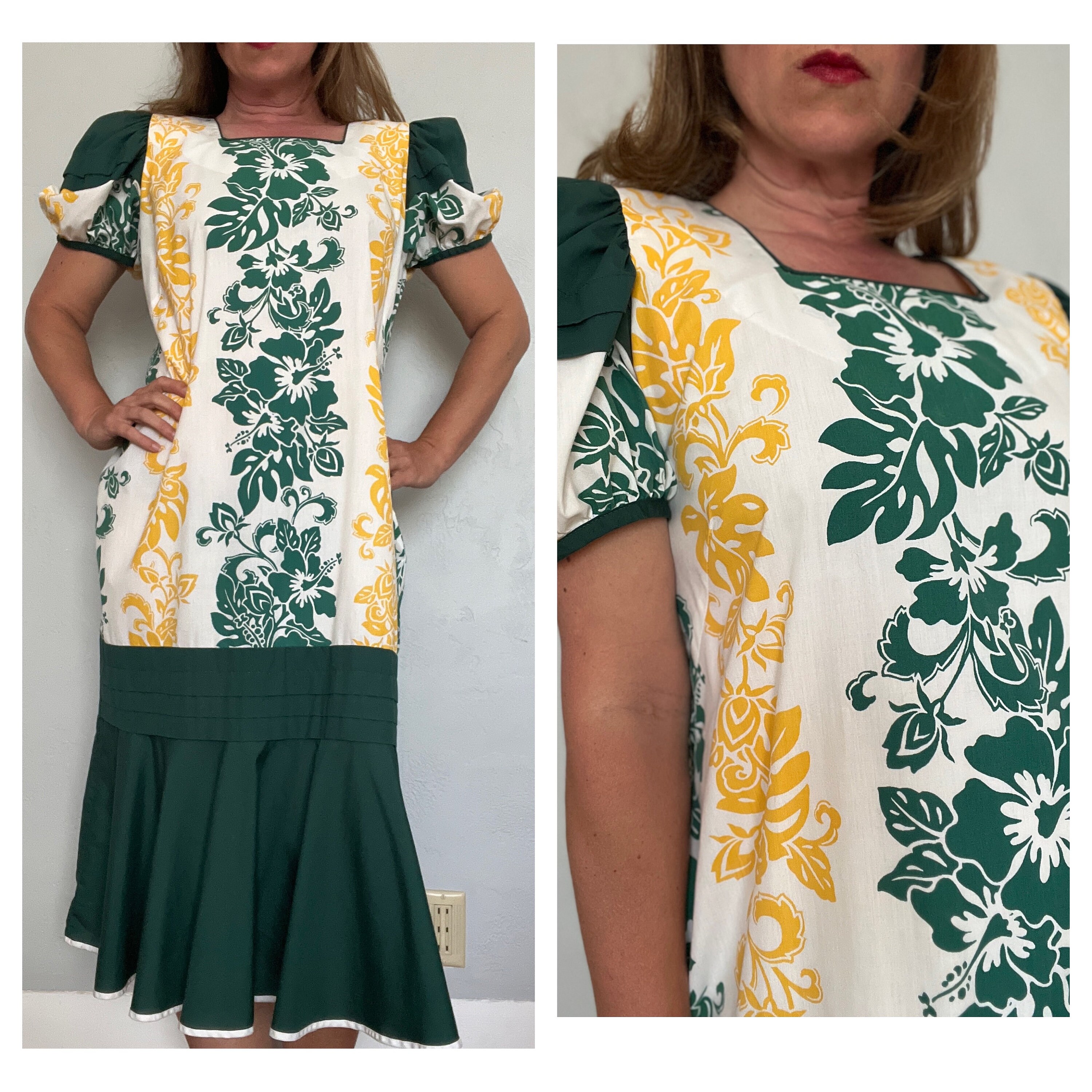 ハワイアンドレス MAMOハウエル ヴィンテージ size12 ハワイアンドレス