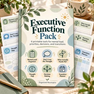 Executive Function Printable Pack | Mental Load, Decision Making & Transition Planner