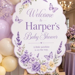 Personalized Baby Shower Welcome Sign, Custom Printable Sign, Made-to-Order Digital File