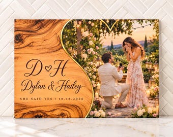 Engagement Gift Photo Cutting Board, Custom Picture Glass Cutting Board, She Said Yes Proposal Gift, Couple Cutting Board