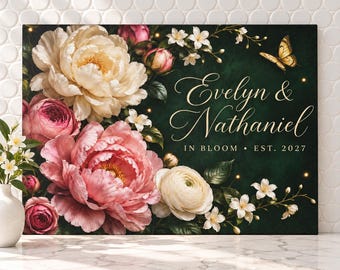 Dark Floral Cutting Board, Personalized Glass Cutting Board, Moody Peony Wedding Gift for Couple, Engagement Gift, Emerald Kitchen Decor