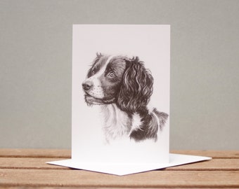 Springer Spaniel dog card - card from dog - Spaniel birthday card - friendship/thank you card - Blank card - Dog lover postcard