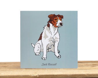 Jack Russell terrier dog card - Birthday or thank you card - JRT dog lover gift, terrier dog mom/dad card - Dog friendship card, blank card