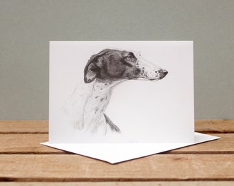 Greyhound dog card - Sight hound card from dog - Dog birthday card - Friendship thank you card - Blank card for dog - Dog lover postcard