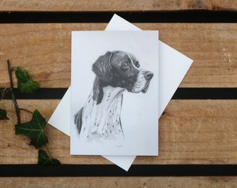 Pointer dog card - English Pointer Birthday card - Friendship thank you card - Card for dog - Card from dog - Postcard for Pointer lover