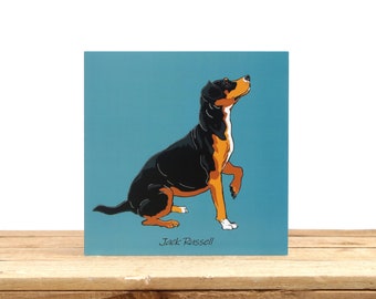 Jack Russell terrier dog card, birthday or thank you card - JRT dog lover gift, terrier dog mom/dad card - Dog friendship card, blank card