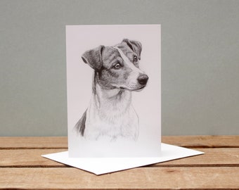 Jack Russell Terrier hondenkaart - Kaart van hond verjaardagskaart - Vriendschap bedankkaart - Lege kaart voor hond - Ansichtkaart voor Terrier liefhebber