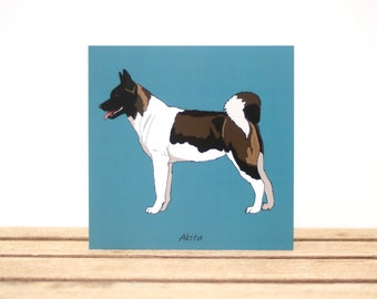 Akita dog card - Thank you or birthday card - Akita lover gift - Japanese Akita mom card - Dog greeting card - Dog friendship blank card