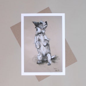 Jack Russell Terrier dog art print, Wall art dog lover gift, Country home decor pastel drawing, Available unmounted or matted ready to frame image 5