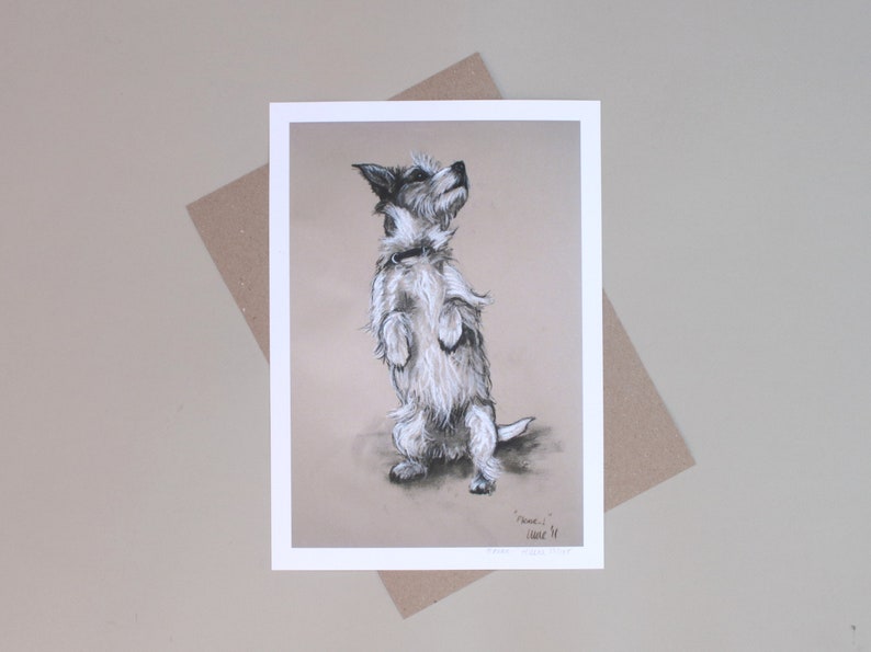 Jack Russell Terrier dog art print, Wall art dog lover gift, Country home decor pastel drawing, Available unmounted or matted ready to frame image 5