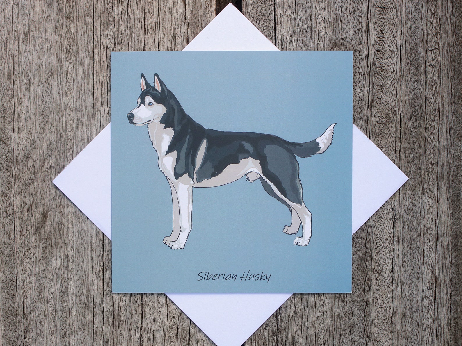 Husky Dog Card Birthday or Thank You Card Siberian Husky Etsy