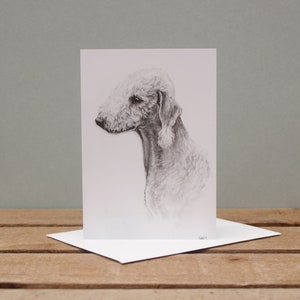 Bedlington Terrier dog card Birthday card Birthday or thank you card Card for dog Card from dog Postcard for dog lover image 2