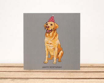 Yellow Labrador dog Birthday card - Card from the dog - Labrador Retriever lover card - Dog mom gift, dog lover gift - 3 colours available