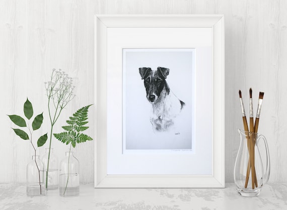 GERMAN SHEPHERD AND WIRE FOX TERRIER CHARMING DOG PRINT MOUNTED READY TO FRAME