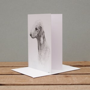 Bedlington Terrier dog card Birthday card Birthday or thank you card Card for dog Card from dog Postcard for dog lover image 3