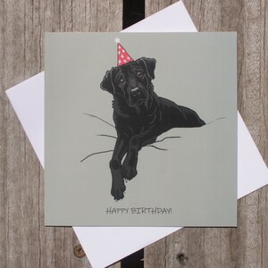 Black Labrador dog birthday card Grey/gray greetings card from the dog Lab Retriever owner card Dog mom gift Dog lover/groomer gift image 2