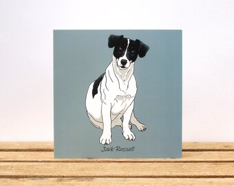 Jack Russell terrier dog card - Birthday or thank you card - JRT dog lover gift, terrier dog mom/dad card - Dog friendship card, blank card