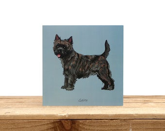 Cairn terrier dog card - Birthday or thank you card - Cairn lover gift - Dog mom/dad card - Dog friendship card - Square blank card