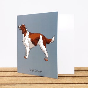 Welsh Springer Spaniel dog card Birthday or thank you card Dog mom/dad card Spaniel lover gift Square blank card Pet portrait zdjęcie 2