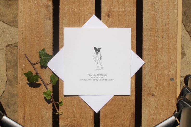 Welsh Springer Spaniel dog card Birthday or thank you card Dog mom/dad card Spaniel lover gift Square blank card Pet portrait zdjęcie 3