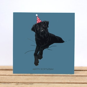 Carte d'anniversaire pour chien labrador noir - Carte de laboratoire du chien - Cadeau pour maman de chien de laboratoire - Carte de voeux pour les amoureux des chiens - Disponible en trois couleurs