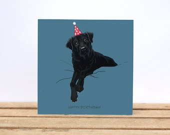 Black Labrador dog birthday card - Lab Card from the dog - Lab Dog mom gift - Greetings card Dog lover gift - Available in three colours