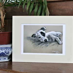 Jack Russell Terrier dog art print, Gifts for pet lover cute dog lover gift, Limited edition from an original pastel unmounted or mounted image 4