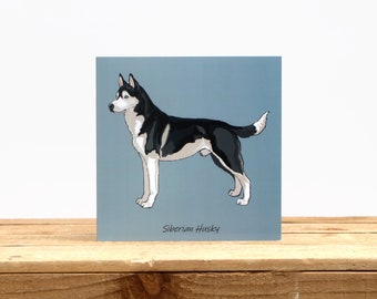 Husky dog card - Birthday or thank you card - Siberian Husky card from the dog - Dog mom/dad card - Dog lover gift - Blank pet card