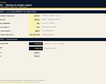 Rekenmachine voor de winstmarge van aannemers | Spreadsheet voor projectprijzen | Excel Google Sheets