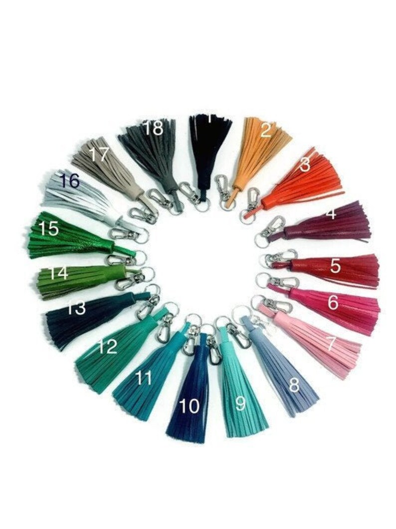 Leather Tassel Keychain Zipper Pull Handbag Tassel Gift Etsy