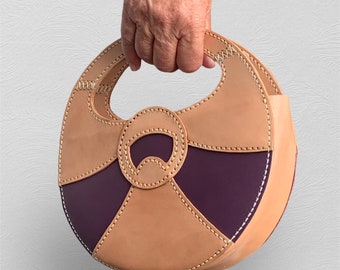 Hand sewn leather handbag