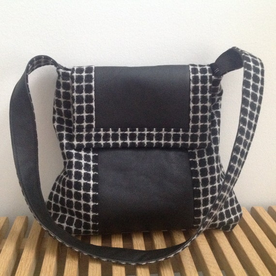 checkered messenger bag